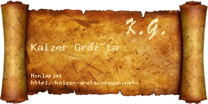 Kaizer Gréta névjegykártya